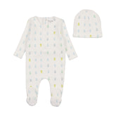 BEE & DEE 2PC TERRY PINEAPPLE FOOTIE WITH BEANIE SET